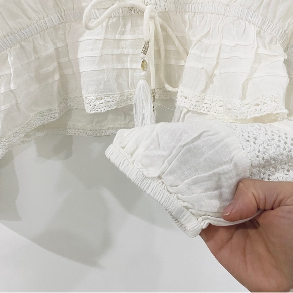 Marea 100% cotton Victorian blouse in off-white - Picture 5 of 14